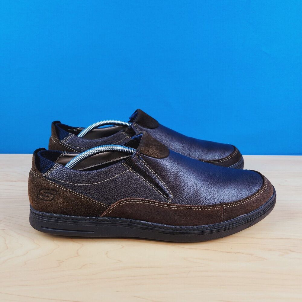 Skechers Droven Malten Mens Size 12 Slip On Loafers Brown suede‎ Leather Driving